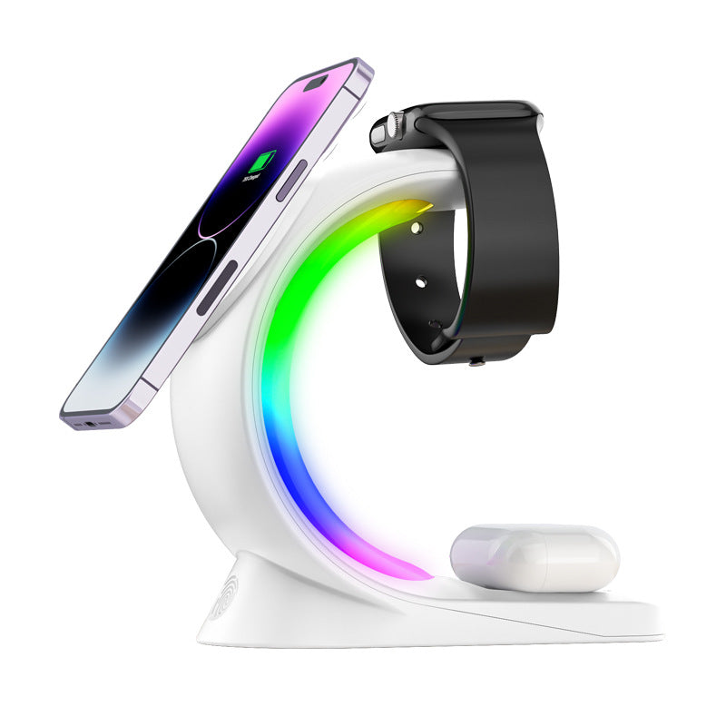 New Three-in-one Wireless Charger For Apple Magsafe Magnetic Wireless Fast Charging Desktop Vertical Stand New Three-in-one Wireless Charger For Apple Magsafe Magnetic Wireless Fast Charging Desktop Vertical Stand
